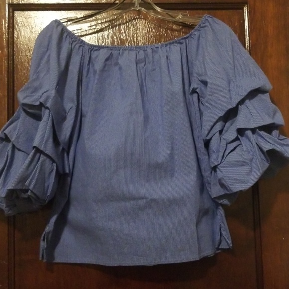 Zara Tops - Striped Off the Shoulder Blouse
